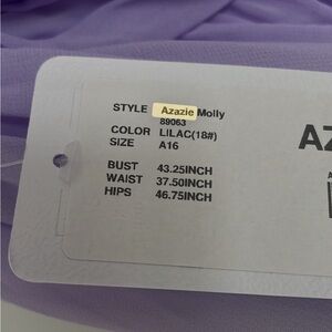 Azazie Size 16 Lilac off shoulder dress Wedding / Prom dress